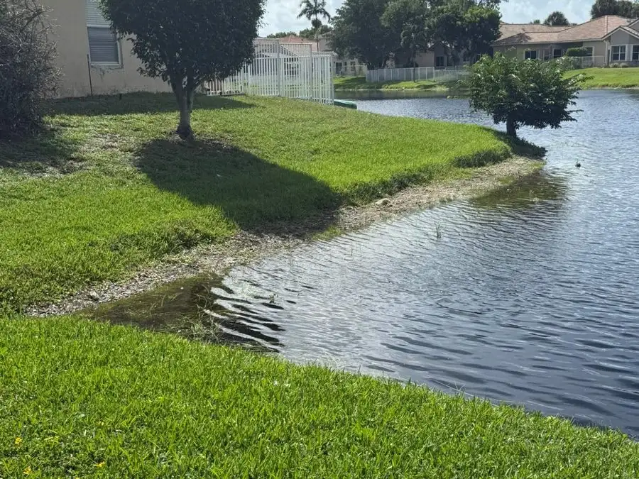 An undercut bank, solid from a distance and failing at the water